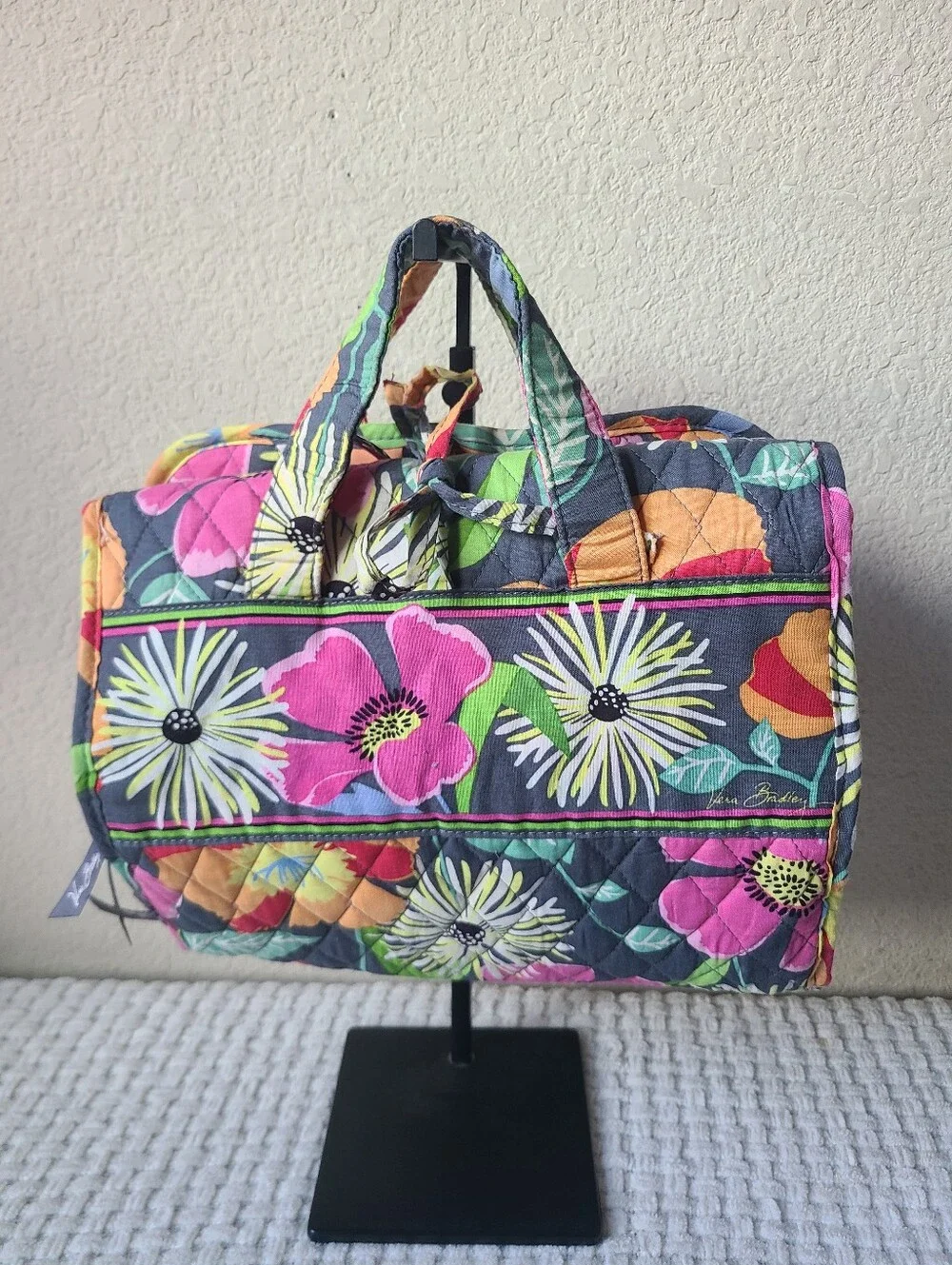 Vera Bradley Quilted Floral Cosmetic Case Travel Bag